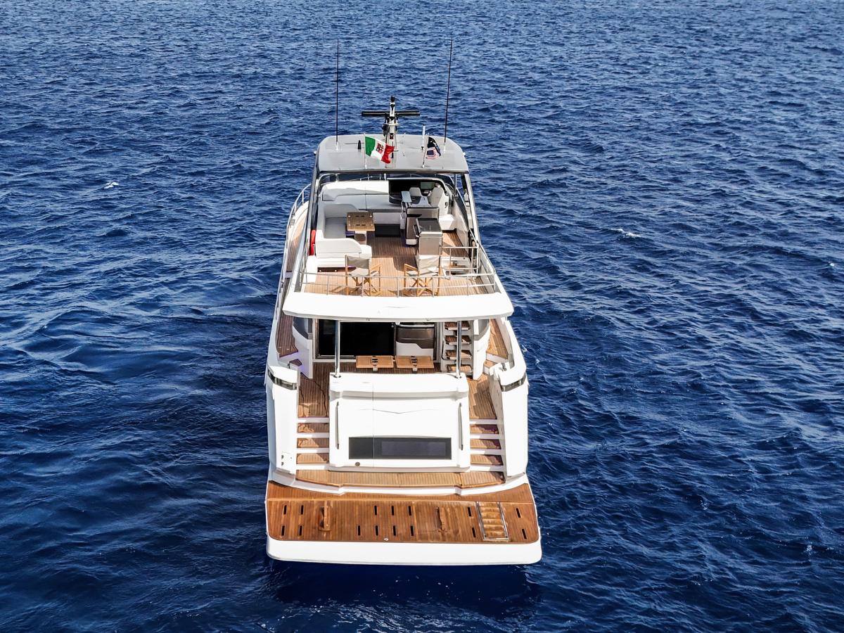 Aft deck of the Aicon Yachts USA Vivere 80